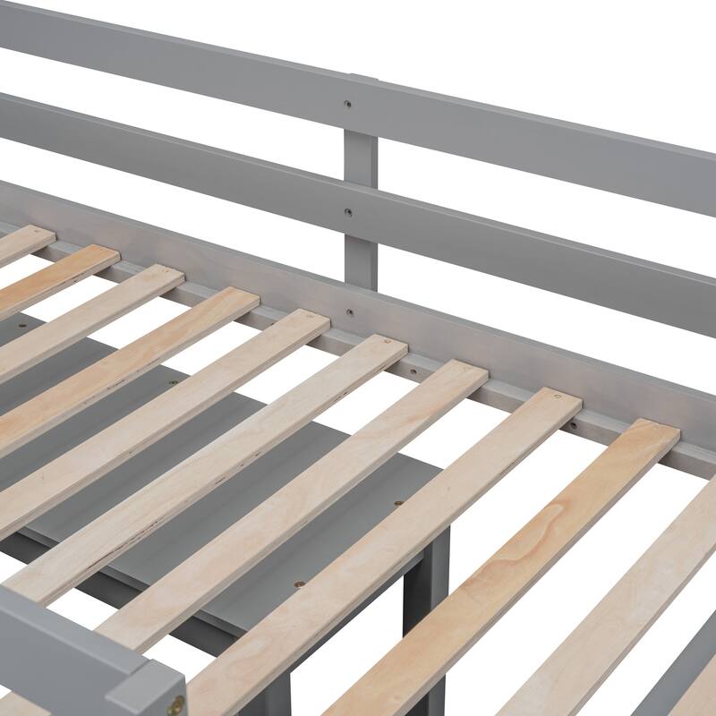 Twin Size Loft Bed with Retractable Writing Desk and 4 Drawers