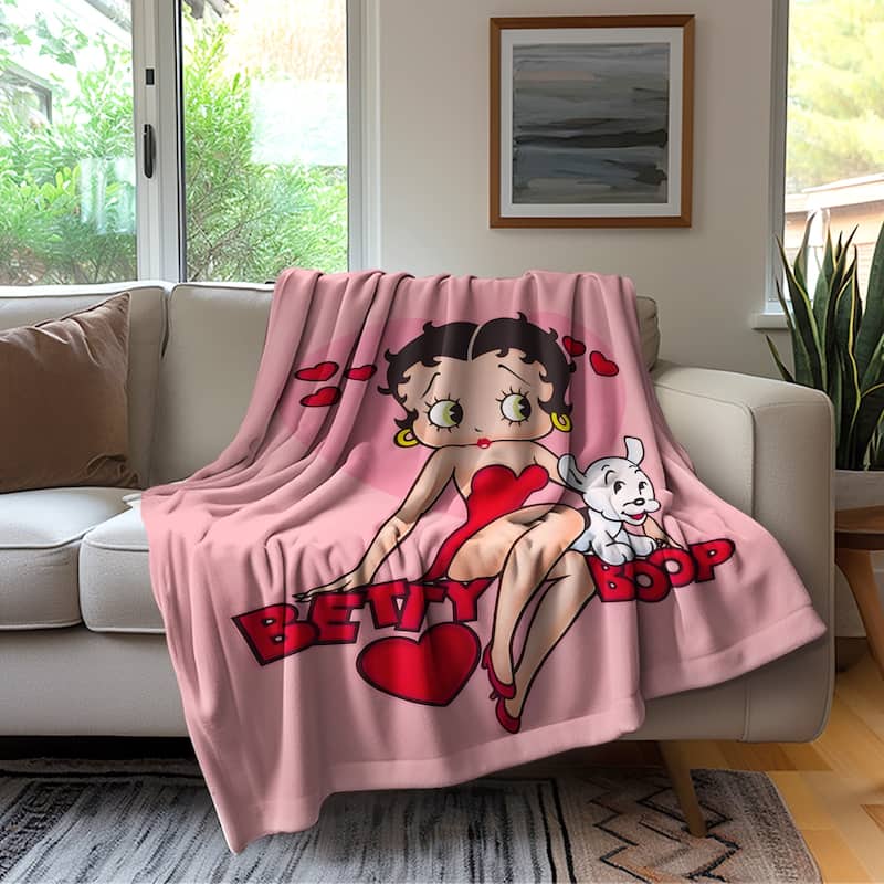 Betty Boop Super Soft Fleece Plush Throw Blanket for Couch Bed Sofa