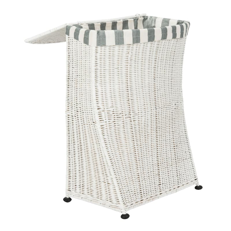 SAFAVIEH Hasiba Rattan Laundry Basket - 19.2" x 10.2" x 23.6" - 19Wx10Dx24H