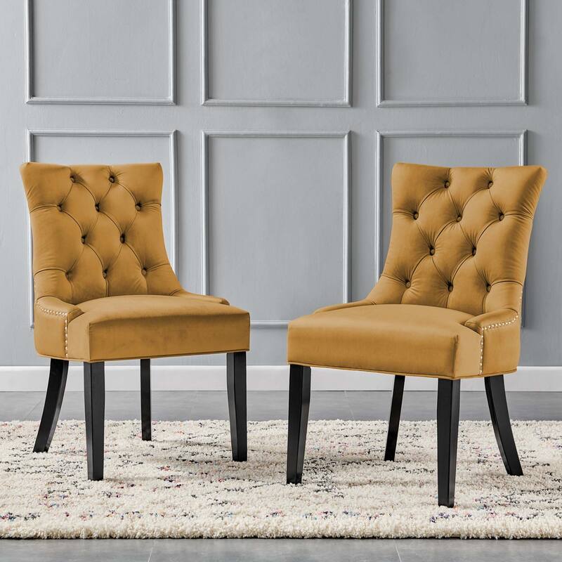 Silver Orchid Kornman Velvet Dining Side Chairs (Set of 2)