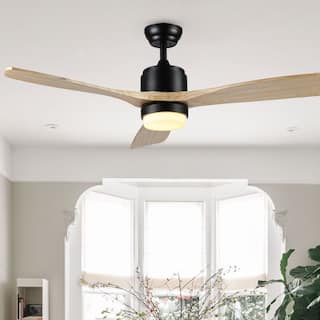 SAFAVIEH Lighting Vencin Coffee 3-speed LED Ceiling Fan with Remote - 52" W x 52" L x 14.75"-19.75" H