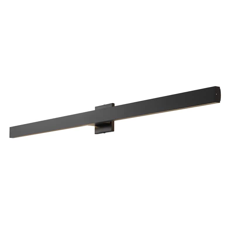 Palco Modern Minimalist Indoor/Outdoor Metal 350-Degree Rotatable Dimmable Integrated LED Wall Sconce, by JONATHAN Y - Midnight - 49.5"