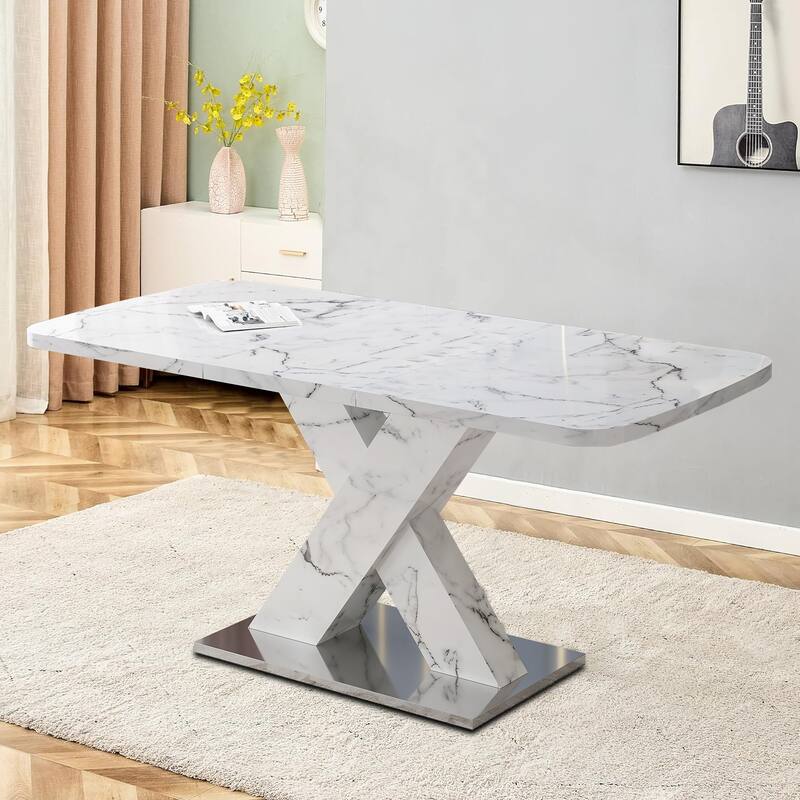 Elegant Stylish Stretchable Wooden Dining Table with Self-Storage Leaf