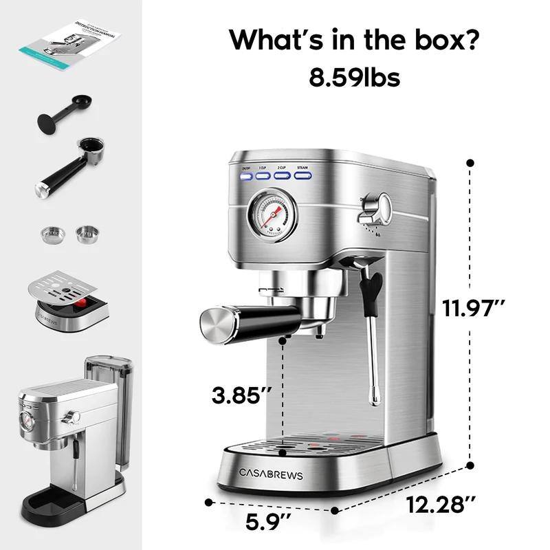 CASABREWS CM5418 Espresso Machine 20Bar Steam Milk Frothing Machine