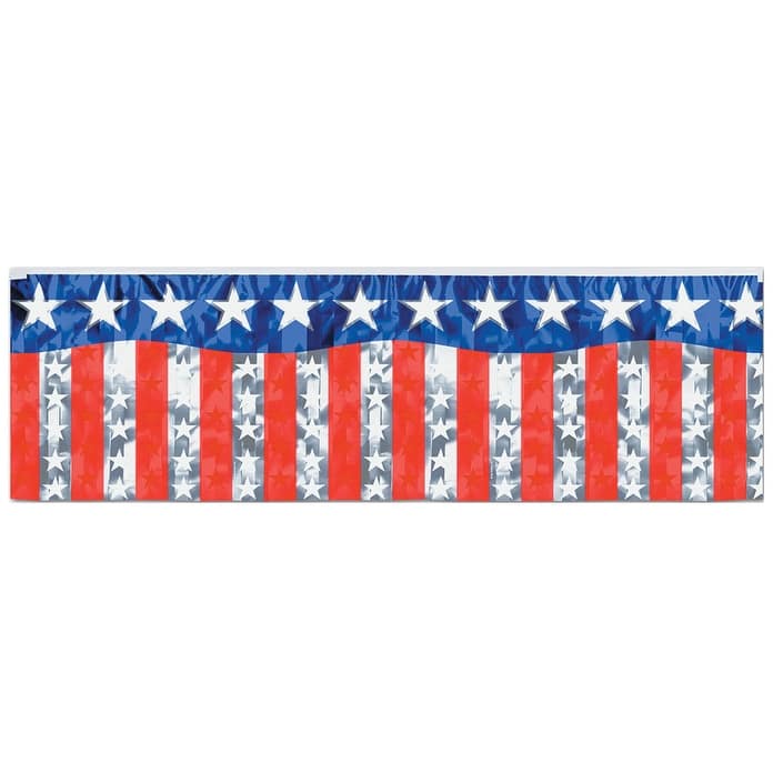 4' Red and Blue Striped Star Fringe St. Patrick's Day Banner