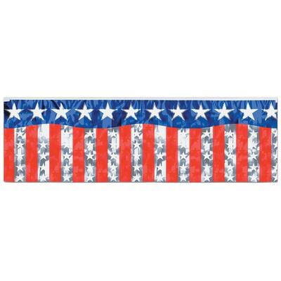 4' Red and Blue Striped Star Fringe St. Patrick's Day Banner
