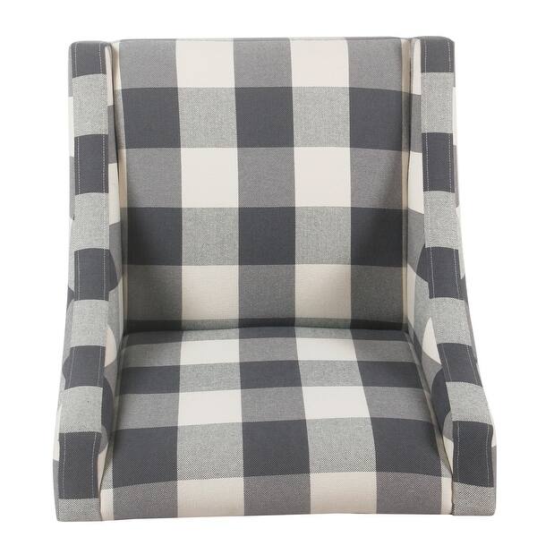 Shop Homepop Modern Swoop Accent Chair Blue Plaid On Sale