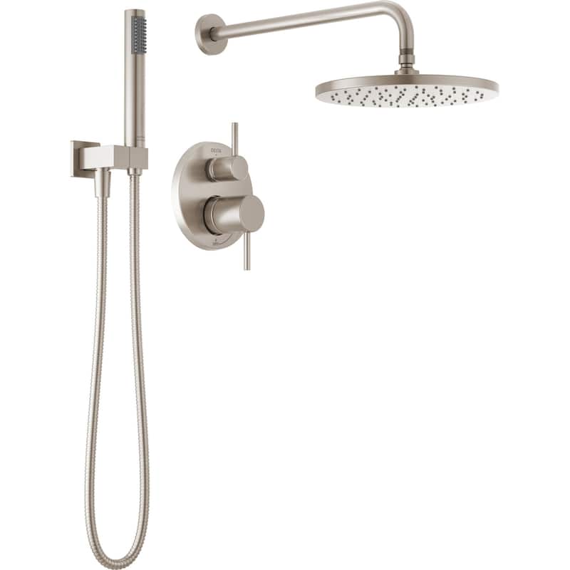 Delta T342702 Modern Round Non Shared Function Shower System Package - SpotShield Brushed Nickel