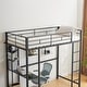 preview thumbnail 10 of 13, Twin Size Metal Loft Bed with Desk and Storage Shelves
