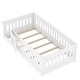 preview thumbnail 96 of 94, White Bed Frame Montessori Bed Twin Size Toddler Floor Bed with Guardrails and Door for Children Boys Girls Kids Playroom