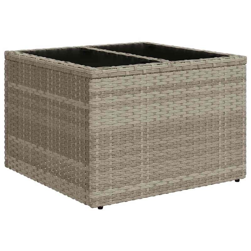 vidaXL 9 Piece Patio Sofa Set with Cushions Black Poly Rattan - 21.7" x 24.4" x 27.2"