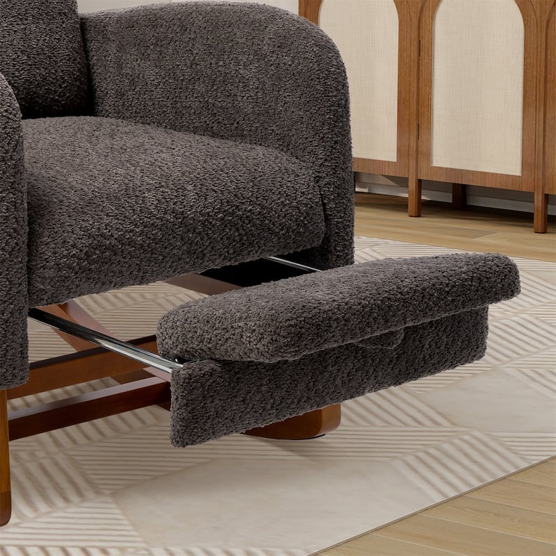 25.4"W High Back Rocking Chair for Nursery with Retractable Footrest