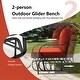 preview thumbnail 11 of 22, 2-Person Patio Glider Bench Cushioned Armrest Rocking Loveseat