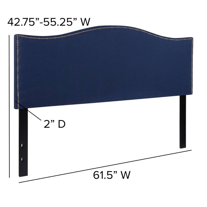 Arched Upholstered Headboard with Nailhead Trim