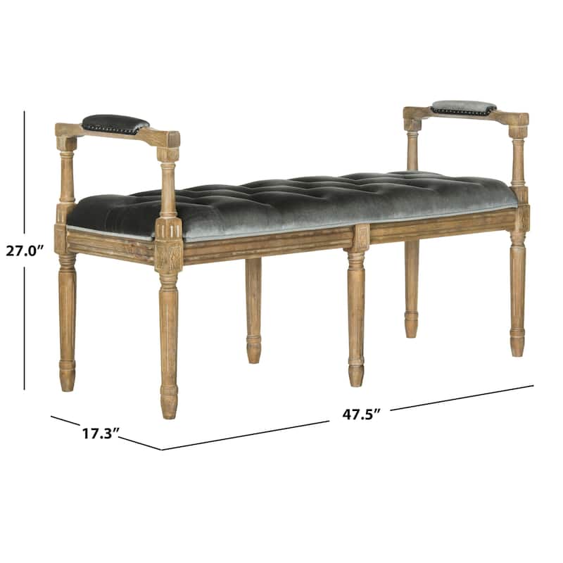 SAFAVIEH Nigjare Tufted Bench - 47.5" x 17.3" x 27" - 47.5" x 17.3" x 27" - 48Wx17Dx27H
