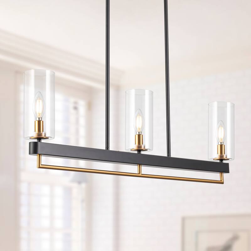 Black Gold Kitchen Pendant Lighting Linear Chandeliers For Dining Room