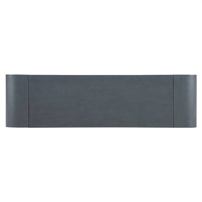 Console Table with Fluted Drawer Front, Entryway Table with Curved Corners , Sturdy Sofa Table for Hallway & Living Room
