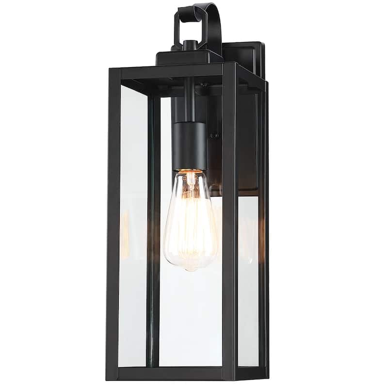 1- Light Outdoor Matte Black Wall Sconce Light - Black