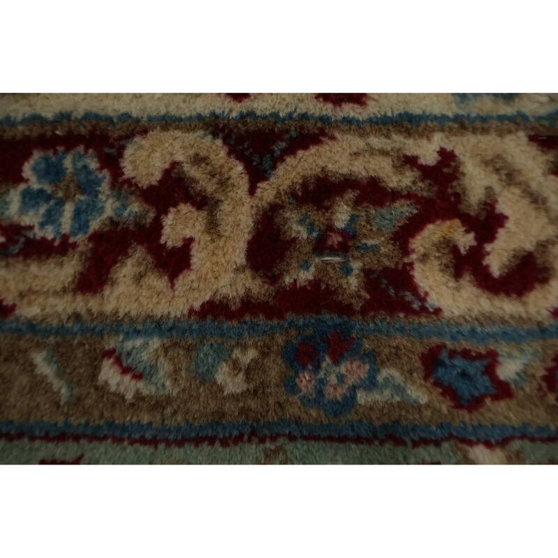 Hand Knotted Oriental 100% Wool Carpet Traditional Floral Navy Blue & Blues Kerman Area Rug - 16' 10'' X 10' 2''