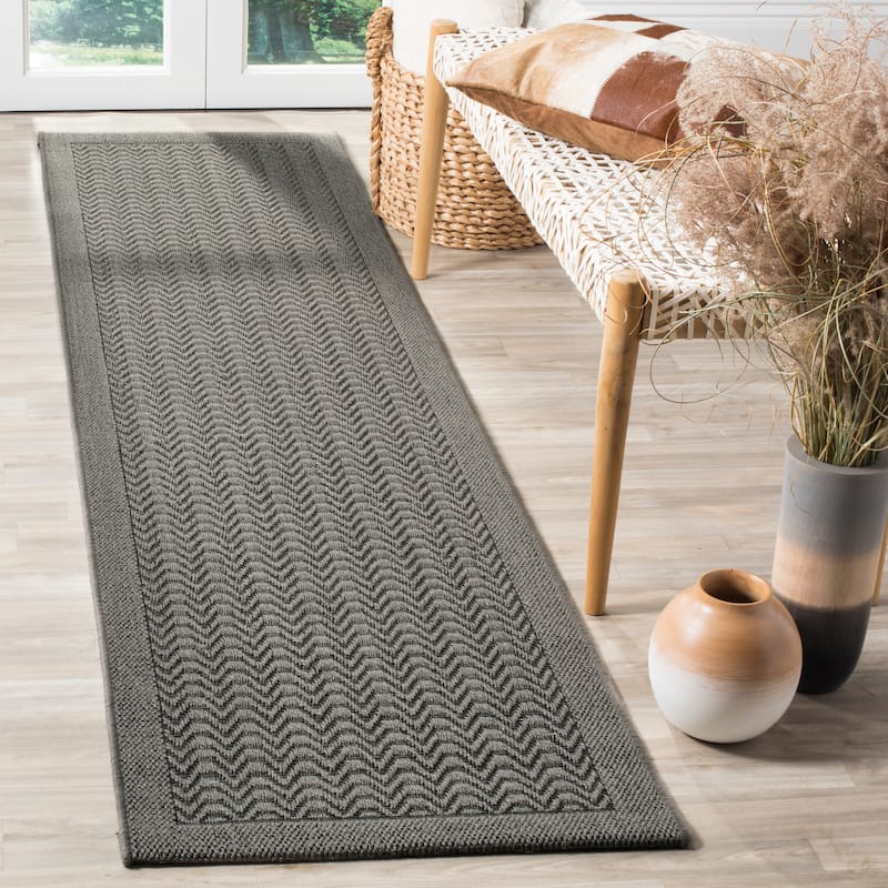 SAFAVIEH, Palm Beach Pearly Modern Sisal Rug - 2'3" x 12' Runner - Ash