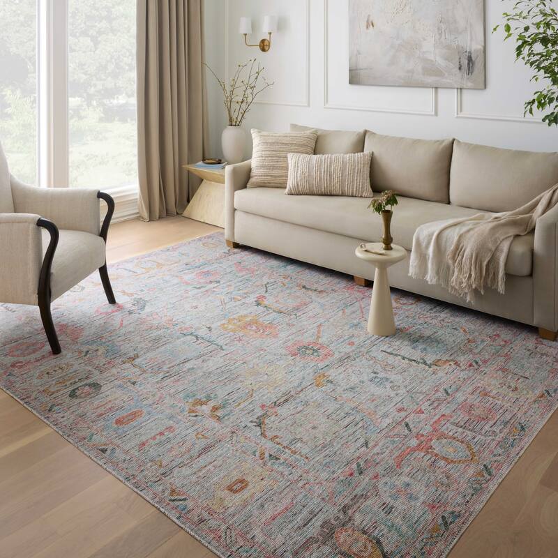 Alexander Home Ellie Boho Botanical Printed Area Rug - 7' 6" x 9' 6" - Runner/Rectangle