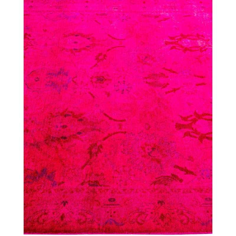 Overdyed, One-of-a-Kind Hand-Knotted Area Rug - Pink - 4' 1" x 5' 10"