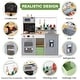 preview thumbnail 5 of 6, Wooden Play Kitchen for Kids with Cookware Accessories, Real Lights and Sounds, Kitchen Set with Cookware