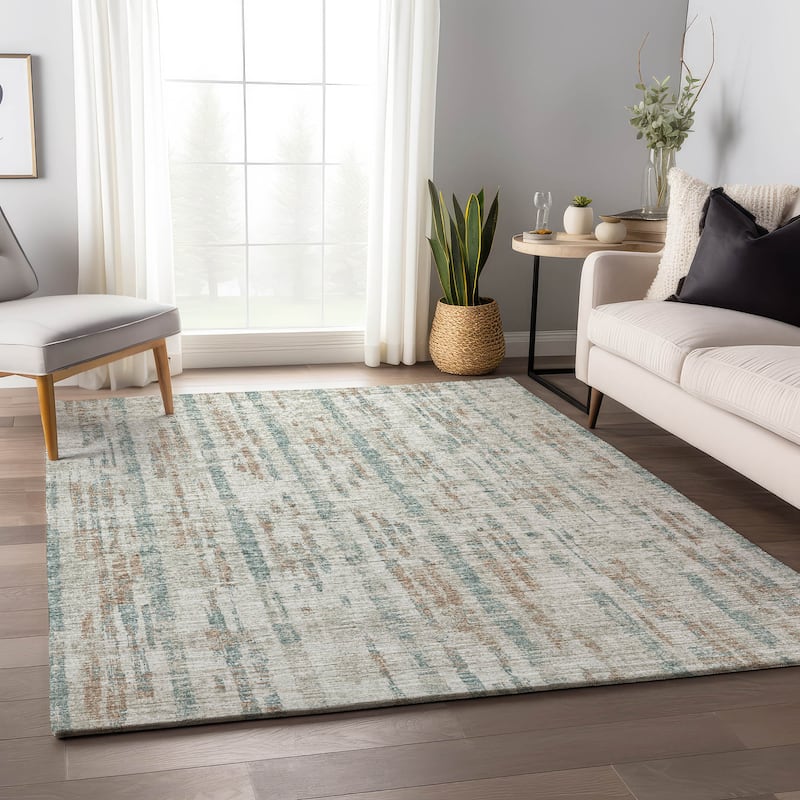 Premium Washable Super Soft Abstract Contemporary Mayfield Rug - Ivory - 5' x 7' 6" - Rectangle