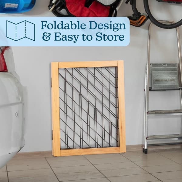 PETMAKER 3-Panel Foldable Pet Gate, Natural - N/A - Bed Bath 