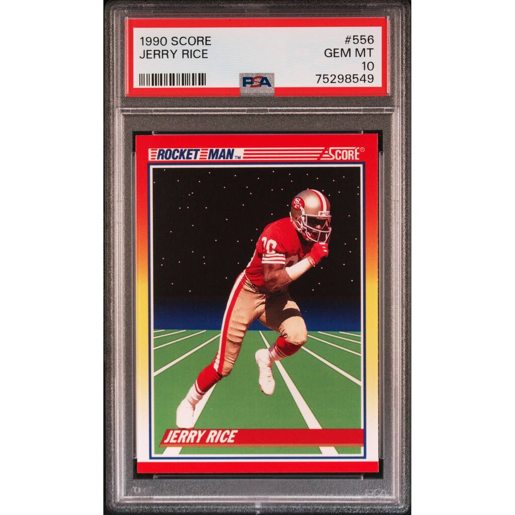 Jerry Rice 1990 Score Football Card #556 Graded PSA 10 - 8'6" x 11'6"