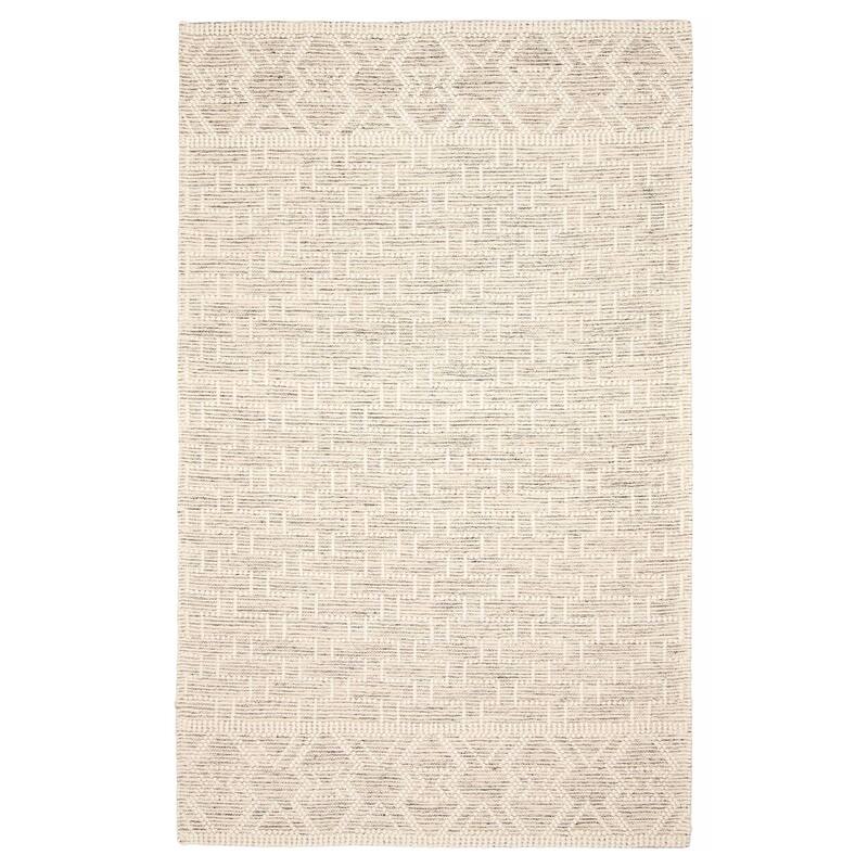 ECARPETGALLERY Braid weave Sienna Cream Wool Rug - 5'1 x 8'0 - Cream - 5'1 x 8'0