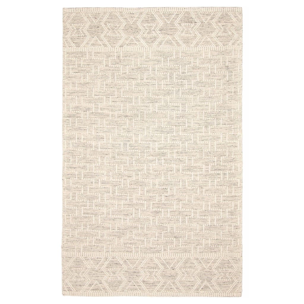 ECARPETGALLERY Braid weave Sienna Cream Wool Rug - 5'1 x 8'0
