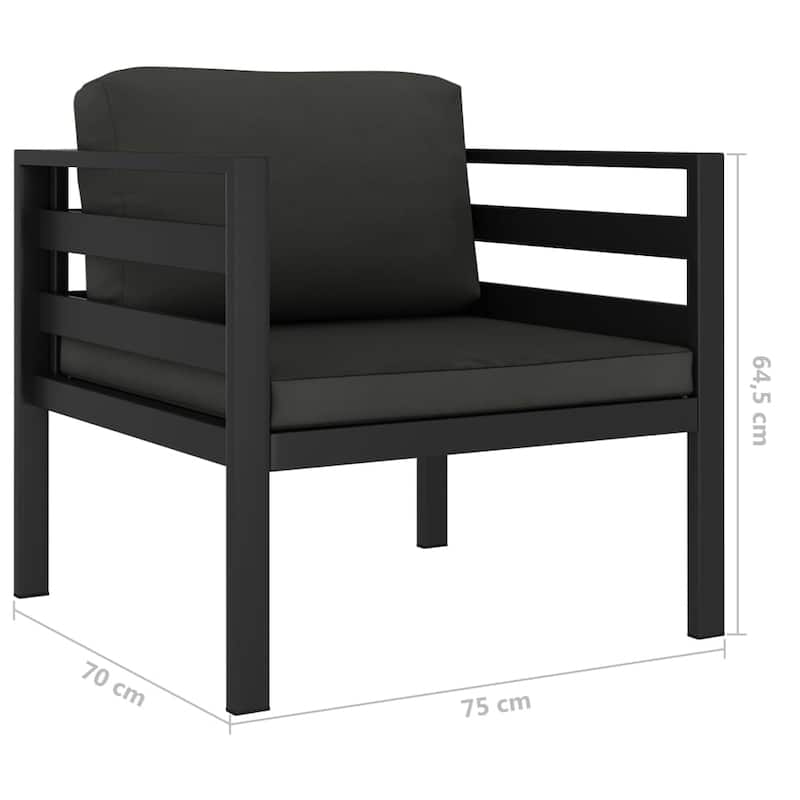 vidaXL Patio Lounge Set Outdoor Sectional Sofa Set Table Aluminum Anthracite - 27.6" x 27.6" x 25.4"