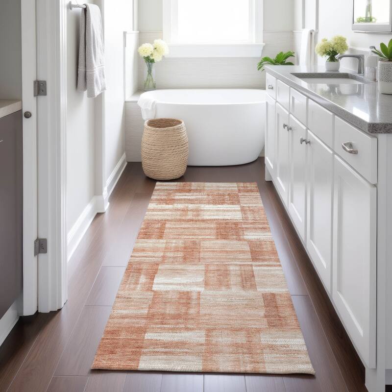 Machine Washable Indoor/ Outdoor Solid Hatches Chantille Rug