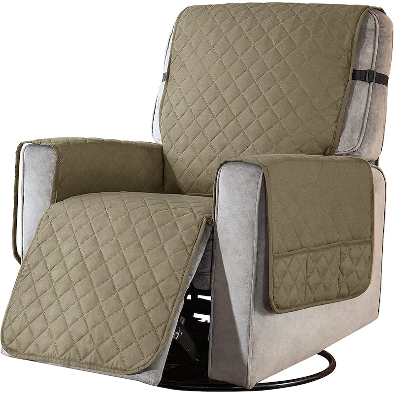 Subrtex Recliner Chair Cover Slipcover Reversible Protector Anti-Slip - Large - Taupe