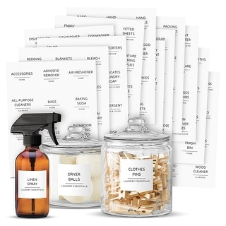 Empty Room Label 144 Minimalistic Laundry Room Labels for Glass Jars, Preprinted Linen ...