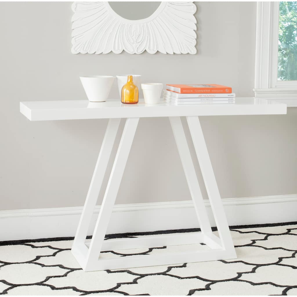 SAFAVIEH Marla White Lacquer Console - 51" x 15.6" x 31.5" - 51Wx16Dx32H
