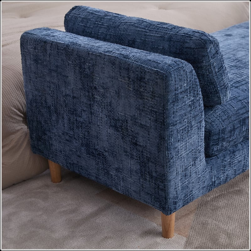 83.1"Wide Chenille Upholstered End of Bed Bench with Armrests