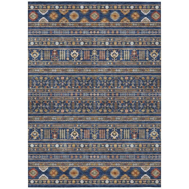 Machine Washable Indoor/ Outdoor Boho Moroccan Chantille Rug