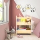 preview thumbnail 5 of 5, 2-Tie Kids Bookshelf Childrens Toy Storage Shelf with Universal Wheels