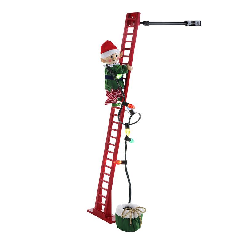 43" Animated Super Climbing White Elf