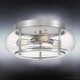 preview thumbnail 3 of 5, Luxury Utilitarian Ceiling Light, 7"H x 16"W, with Coastal Style, Brushed Nickel, by Urban Ambiance
