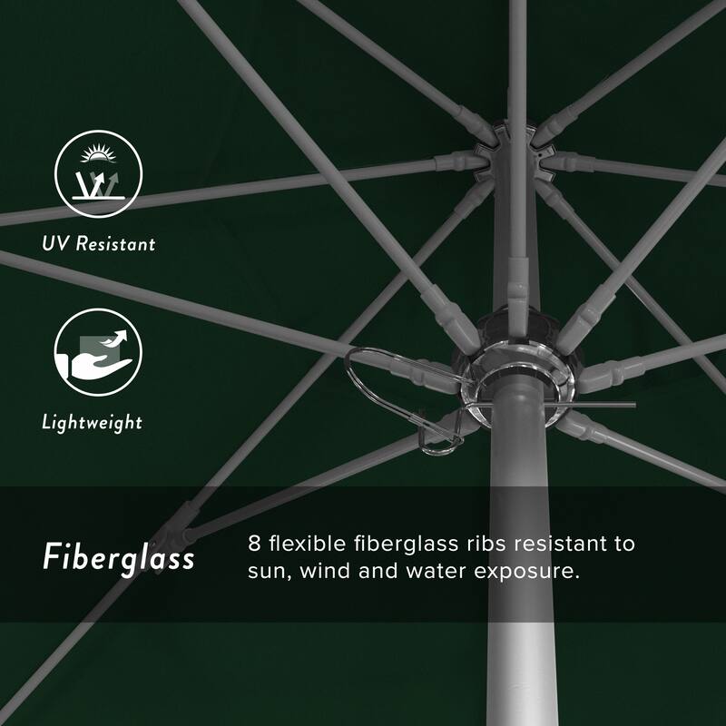 California Umbrella 75' Venture Series Patio Umbrella, Silver Aluminum Pole Fiberglass Ribs Push Lift, Olefin
