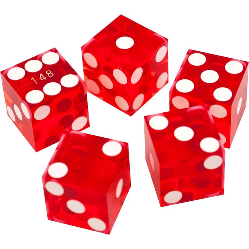 Five Numbered Serialized 19 mm Casino Craps Dice