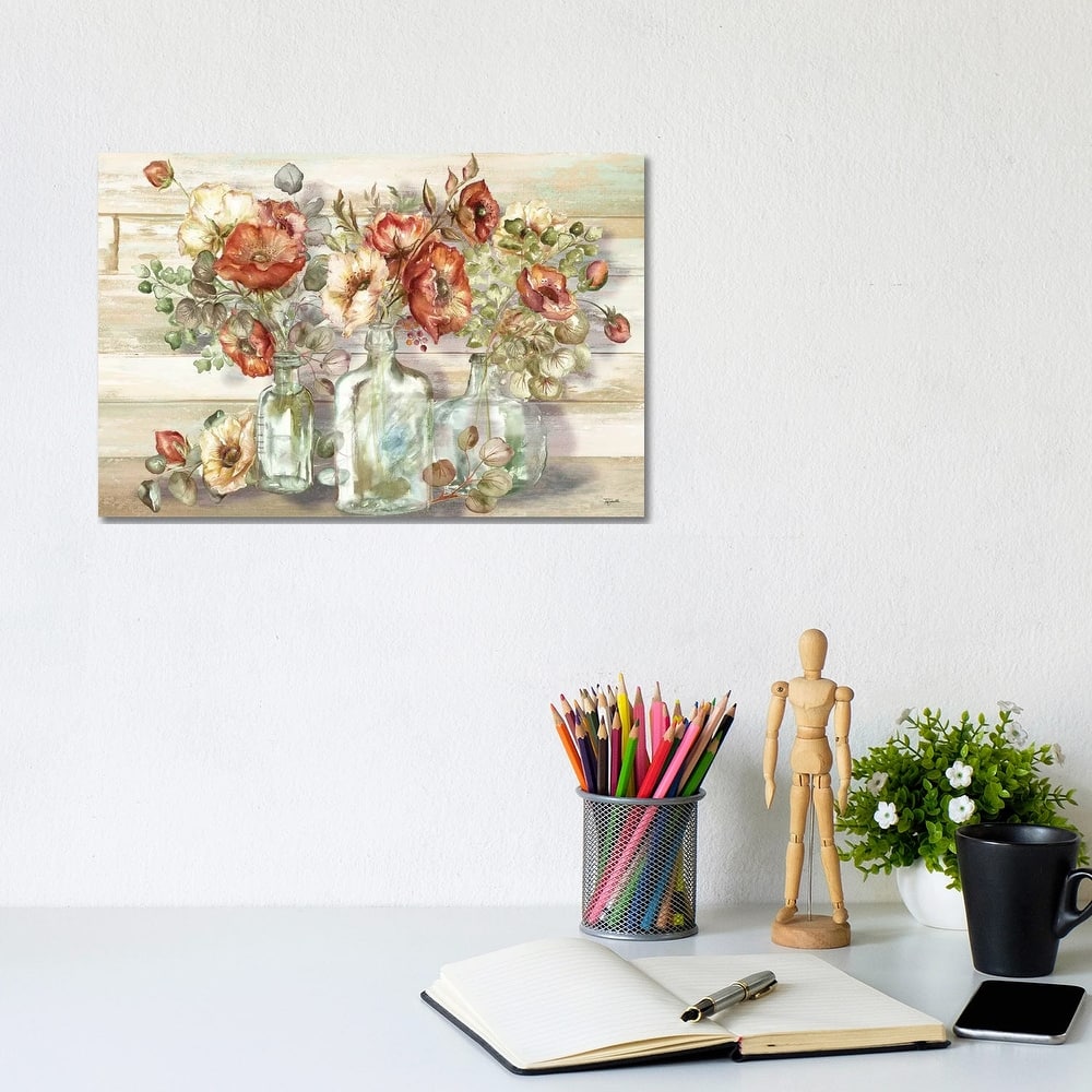 iCanvas "Spice Poppies and Eucalyptus In Bottles Landscape" by Tre Sorelle Studios Canvas Print