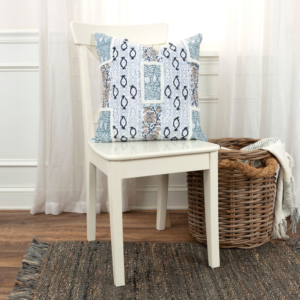 Rizzy Home Primitive Block Print Throw Pillow