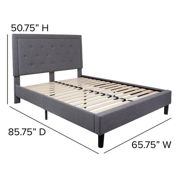 dimension image slide 5 of 19, Tufted Platform Bed with 10in. Pocket Spring Mattress