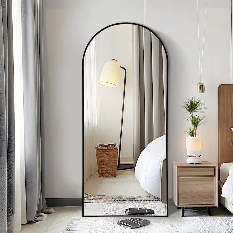 Arched Mirror Modern Full-length Mirror - 70x30 - Black