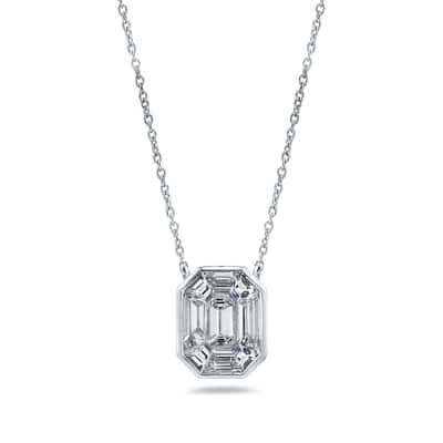 Auriya 14k Gold 3/4ctw Emerald-cut Diamond Station Necklace (G-H, VS1-VS2)
