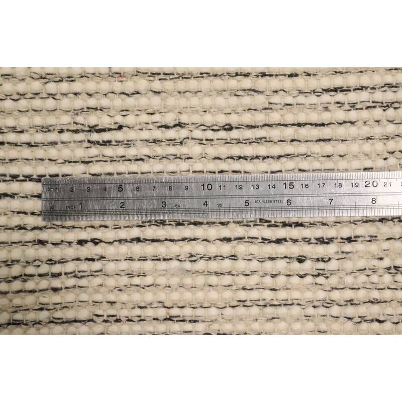 Hand Knotted Oriental 100% Wool Carpet Modern Geometric Beige & Ivories Modern Gotti Design Area Rug - 7' 8'' X 4' 11''